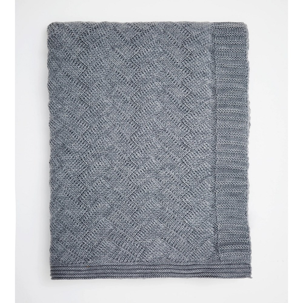 Estelle Knit Throw by Bedeck of Belfast in Chambray Blue